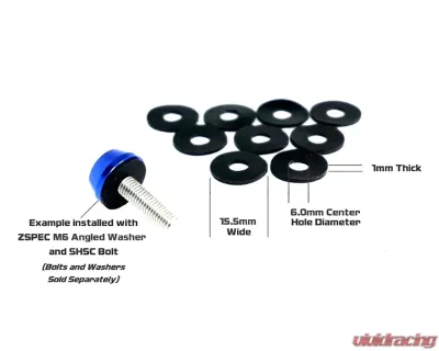 ZSPEC Design M6 Angled Finish Washer 10-Pack Silicone Rubber Seat Washers - 00843612100931