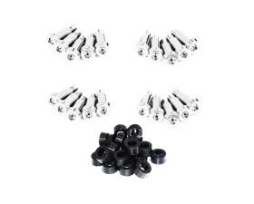 ZSPEC Design Silver Titanium Shoudler-Bolt Timing Covers Fastener Kit w/ Black Bushings Nissan 300ZX Z31 1984-1989