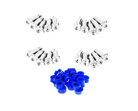ZSPEC Design Silver Titanium Shoudler-Bolt Timing Covers Fastener Kit w/ Blue Bushings Nissan 300ZX Z31 1984-1989