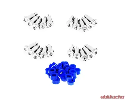 ZSPEC Design Silver Titanium Shoudler-Bolt Timing Covers Fastener Kit w/ Blue Bushings Nissan 300ZX Z31 1984-1989 - 00843612101228