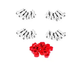 ZSPEC Design Silver Titanium Shoudler-Bolt Timing Covers Fastener Kit w/ Red Bushings Nissan 300ZX Z31 1984-1989