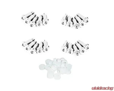 ZSPEC Design Silver Titanium Shoudler-Bolt Timing Covers Fastener Kit w/ White Bushings Nissan 300ZX Z31 1984-1989 - 00843612101242