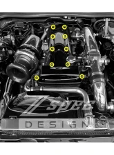 ZSPEC Design Stainless & Billet Coil Packs Cover Fastener Kit w/ Gulf Blue Washers Toyota 2JZ | 1JZ Engines                                     - 00843612101716 - Image 3