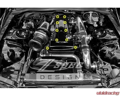 ZSPEC Design Stainless & Billet Coil Packs Cover Fastener Kit w/ Gulf Blue Washers Toyota 2JZ | 1JZ Engines - 00843612101716