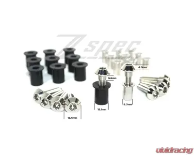 ZSPEC Design 10-Pack Stainless M6x25mm Shank/Shoulder Bolts w/ Stainless Rivet Nuts - 00843612102126