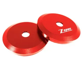 ZSPEC Design Red Billet Shock Tower Covers w/ ZSPEC Logo BMW 3-Series E36 1990-2000