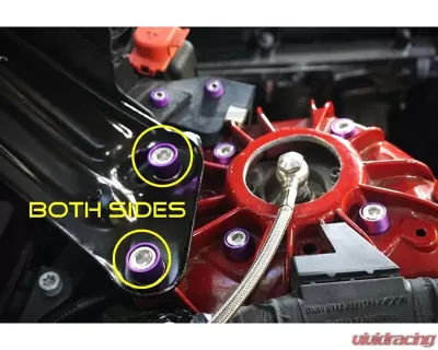 ZSPEC Design Gunmetal Stainless & Billet Front Strut Brace Fasteners Toyota Supra MK5 GR A90 2020+ - 00843612104007