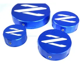 ZSPEC Design Blue Billet Aluminum Reservoir Cap Cover Set w/ Z Logo Nissan Z32 300ZX 1990-1996