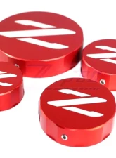 ZSPEC Design Red Billet Aluminum Reservoir Cap Cover Set w/ Z Logo Nissan Z32 300ZX 1990-1996                                     - 00843612104755 - Image 5