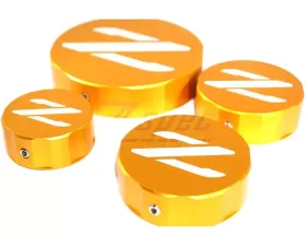 ZSPEC Design Orange-Gold Billet Aluminum Reservoir Cap Cover Set w/ Z Logo Nissan Z32 300ZX 1990-1996