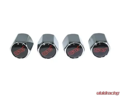 ZSPEC Design Chrome Subaru STI WRX Style Valve Stem Tire Caps - 00843612105677