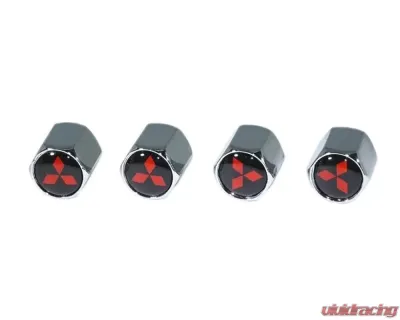 ZSPEC Design Chrome Mitsubishi Style Valve Stem Tire Caps - 00843612105691