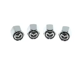 ZSPEC Design Chrome Mazda Black Background Style Valve Stem Tire Caps