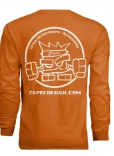 ZSPEC Design Burnt Orange Long-Sleev Cotton T-Shirt                                     - 00843612106117 - Image 4