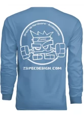 ZSPEC Design Light Blue Long-Sleeve Cotton T-Shirt                                     - 00843612106148 - Image 4