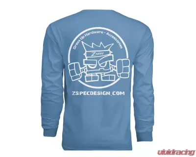 ZSPEC Design Light Blue Long-Sleeve Cotton T-Shirt - 00843612106148
