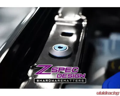 ZSPEC Design Black Titanium & Billet Stage 3 Dress-Up Bolts Fastener Kit w/ Red Washers Ford Bronco 2.7L 2021+ - 00843612106506