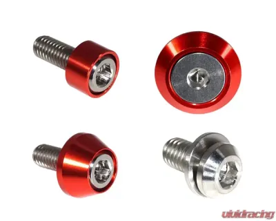 ZSPEC Design Silver Titanium Stage 2 Engine Bay Fastener Kit w/ Red Washers Nissan Frontier D41 2022+ - 00843612118813