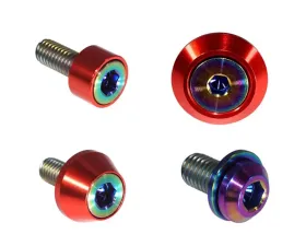 ZSPEC Design Burned Titanium & Billet Interior Dress-Up Bolts Fastener Kit w/ Red Washers Ford Bronco 2.7L 2021+