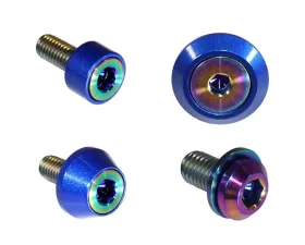 ZSPEC Design Burned Titanium & Billet Interior Dress-Up Bolts Fastener Kit w/ Blue Washers Ford Bronco 2.7L 2021+