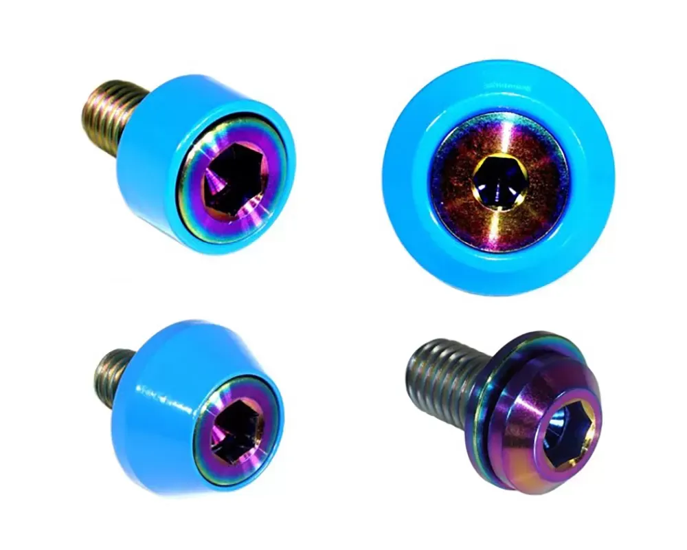 ZSPEC Design Burned w/ Gulf Blue Titanium & Billet Stage 2 Dress-Up Bolts Kit Nissan Skyline GTR | GT-R R32 | R33 | R34 - 00843612106964