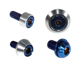 ZSPEC Design Blue Titanium & Billet Interior Dress-Up Bolts Fastener Kit w/ Silver Washers Ford Bronco 2.7L 2021+