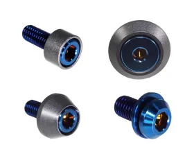 ZSPEC Design Blue Titanium & Billet Interior Dress-Up Bolts Fastener Kit w/ Gunmetal Washers Ford Bronco 2.7L 2021+