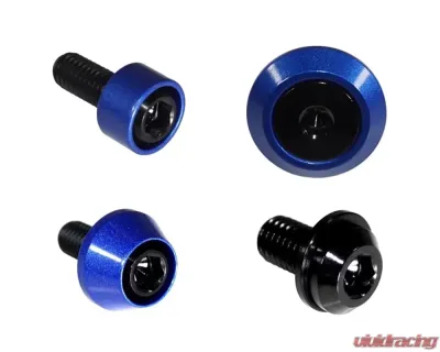 ZSPEC Design Black Titanium & Billet Interior Dress-Up Bolts Fastener Kit w/ Blue Washers Ford Bronco 2.7L 2021+ - 00843612120359