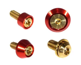 ZSPEC Design Gold Titanium & Billet Interior Dress-Up Bolts Fastener Kit w/ Red Washers Ford Bronco 2.7L 2021+