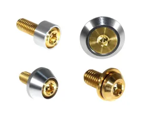 ZSPEC Design Gold Titanium & Billet Interior Dress-Up Bolts Fastener Kit w/ Silver Washers Ford Bronco 2.7L 2021+