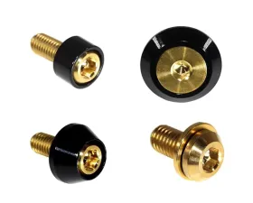 ZSPEC Design Gold Titanium & Billet Interior Dress-Up Bolts Fastener Kit w/ Black Washers Ford Bronco 2.7L 2021+