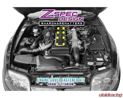 ZSPEC Design Silver Titanium Engine Cover Fastener Kit Toyota Supra MK4 1993-2002 - 00843612112828