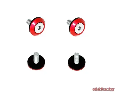 ZSPEC Design Gloss Red Stainless & Billet Plenum Cover Fasteners Nissan Skyline GT-R | GTR R35 2007-2016 - 00843612113283