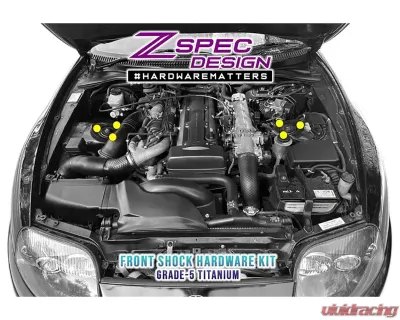 ZSPEC Design Black Titanium Front Shocks Fastener Kit Toyota Supra MK4 1993-2002 - 00843612116604