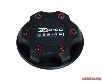ZSPEC Design Billet Oil Filler Black Cap w/ Red Titanium Accent Nissan | Infiniti | Datsun - 00843612115010