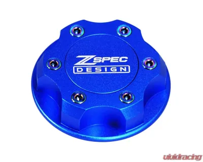 ZSPEC Design Billet Oil Filler Blue Cap w/ Burned Titanium Accents Nissan | Infiniti | Datsun - 00843612115287