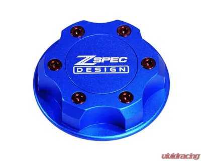 ZSPEC Design Billet Oil Filler Blue Cap w/ Red Titanium Accents Nissan | Infiniti | Datsun - 00843612115317