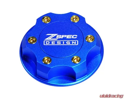 ZSPEC Design Billet Oil Filler Blue Cap w/ Gold Titanium Accents Nissan | Infiniti | Datsun - 00843612115331