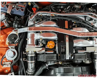 ZSPEC Design Billet Oil Filler Orange-Gold Cap w/ Silver Titanium Accents Nissan | Infiniti | Datsun - 00843612115393