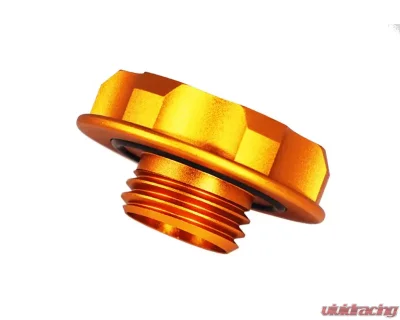 ZSPEC Design Billet Oil Filler Orange-Gold Cap w/ Red Titanium Accents Nissan | Infiniti | Datsun - 00843612115386