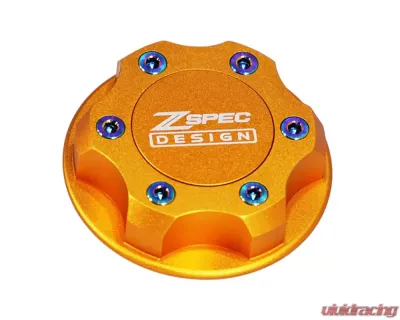 ZSPEC Design Billet Oil Filler Orange-Gold Cap w/ Burned Titanium Accents Nissan | Infiniti | Datsun - 00843612115355