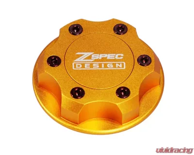 ZSPEC Design Billet Oil Filler Orange-Gold Cap w/ Red Titanium Accents Nissan | Infiniti | Datsun - 00843612115386