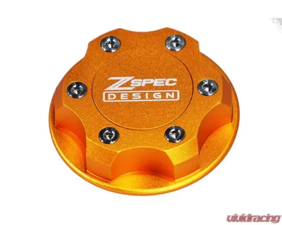 ZSPEC Design Billet Oil Filler Orange-Gold Cap w/ Silver Titanium Accents Nissan | Infiniti | Datsun - 00843612115393