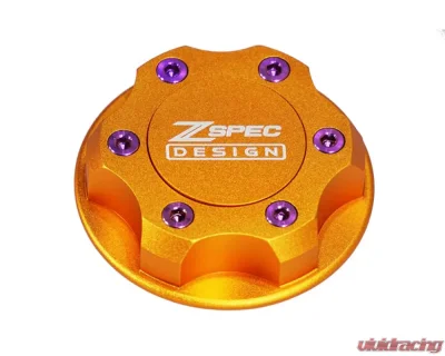 ZSPEC Design Billet Oil Filler Orange-Gold Cap w/ Purple Titanium Accents Nissan | Infiniti | Datsun - 00843612115416