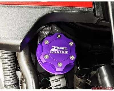 ZSPEC Design Billet Oil Filler Purple Cap w/ Black Titanium Accents Nissan | Infiniti | Datsun - 00843612115430