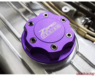 ZSPEC Design Billet Oil Filler Purple Cap w/ Purple Titanium Accents Nissan | Infiniti | Datsun - 00843612115485