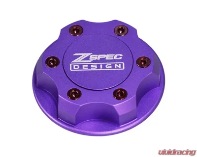 ZSPEC Design Billet Oil Filler Purple Cap w/ Red Titanium Accents Nissan | Infiniti | Datsun - 00843612115454