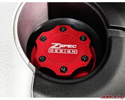 ZSPEC Design Billet Oil Filler Red Cap w/ Burned Titanium Accents Nissan | Infiniti | Datsun - 00843612115492