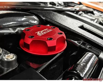 ZSPEC Design Billet Oil Filler Red Cap w/ Burned Titanium Accents Nissan | Infiniti | Datsun - 00843612115492