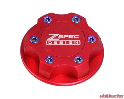 ZSPEC Design Billet Oil Filler Red Cap w/ Burned Titanium Accents Nissan | Infiniti | Datsun - 00843612115492